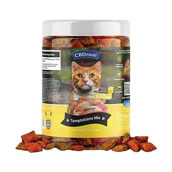 CBDrool Cat Treats 200mg - Temptations Mix