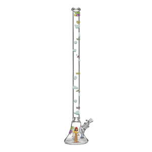Cheech & Chong Glass 48" Tall 7mm Thick How High Are You Bell Base Water Pipe
